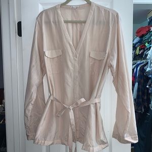 NWOT Gap cotton/silk blend belted blouse XL Tall